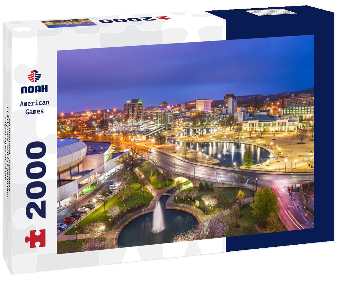 Huntsville, Alabama, USA park and downtown cityscape at dusk 2000pc Puzzle