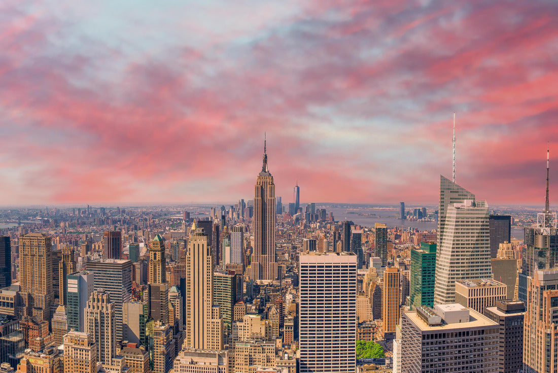 Midtown Manhattan at sunset, New York City. aerial view of city skyscrapers at dusk 2000pc Puzzle