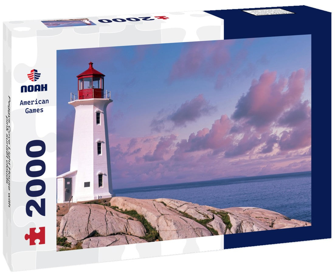 Peggys Cove Light House with pink sunset clouds 2000pc Puzzle