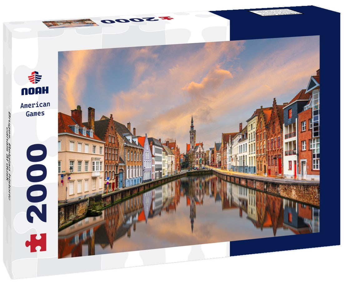 Noah Jigsaw Puzzle Bruges, Belgian historic canals at dusk 2000 pieces