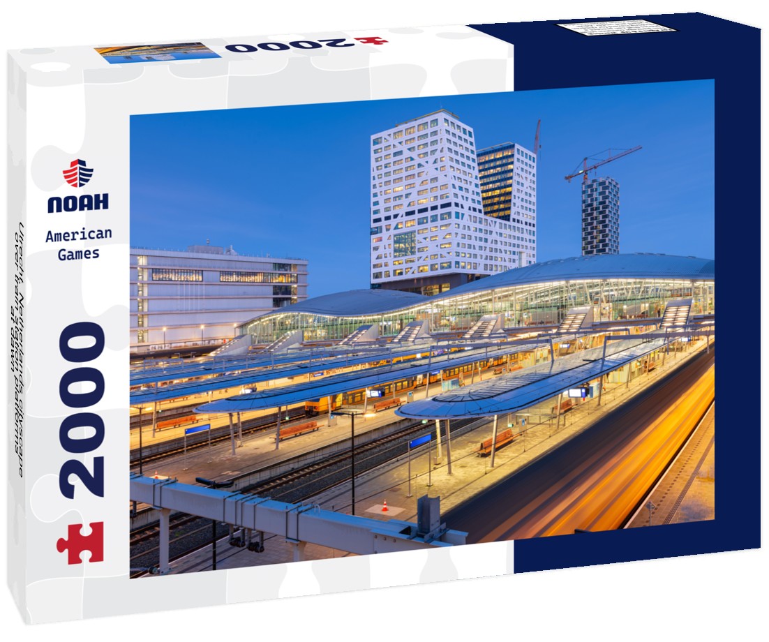 Utrecht, Netherlands cityscape over train station platforms at dawn 2000pc Puzzle
