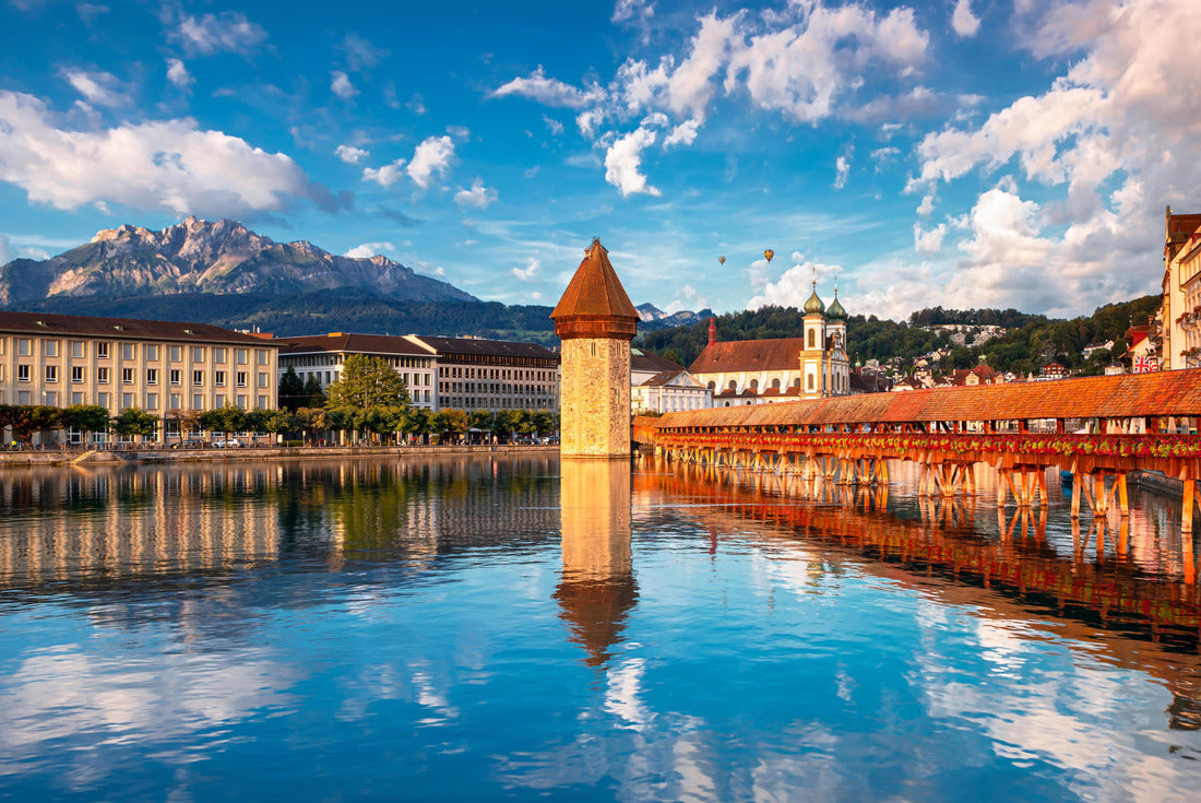 The enchanting city center of Lucerne with the famous Chapel Bridge and Lake Lucerne, Canton Lucerne, Switzerland 2000pc Puzzle