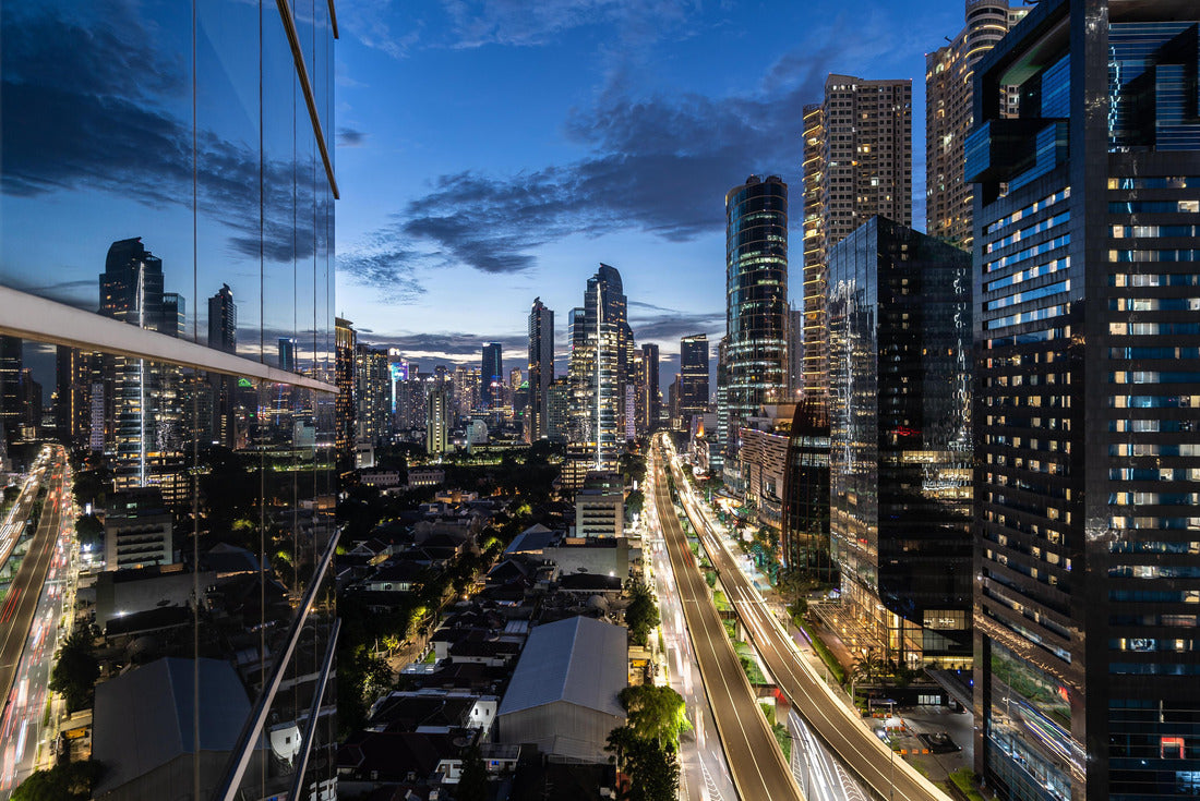 Dramatic twilight over the Kuningan business district in Jakarta, Indonesia capital city and a major financial center in Southeast Asia 2000pc Puzzle