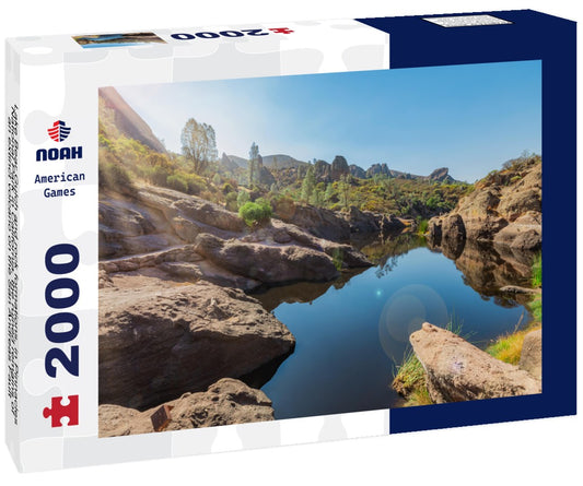 Noah Jigsaw Puzzle Lake Bear Gulch and rock formations, in Pinnacles National Park in California, the ruined remains of an extinct volcano on the San Andreas Fault 2000 pieces