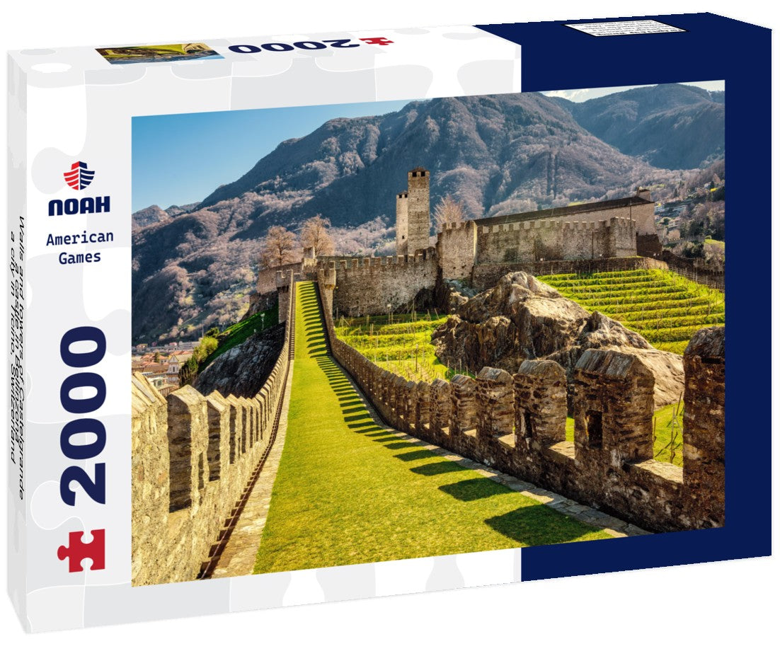 Noah Jigsaw Puzzle Walls and towers of Castelgrande, a castle in Bellinzona, a city in Ticino, Switzerland 2000 pieces