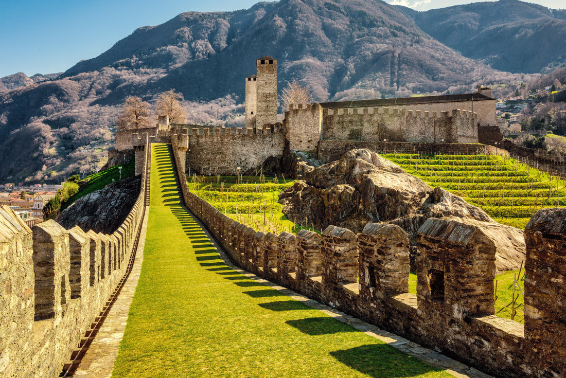 Walls and towers of Castelgrande, a castle in Bellinzona, a city in Ticino, Switzerland 2000pc Puzzle