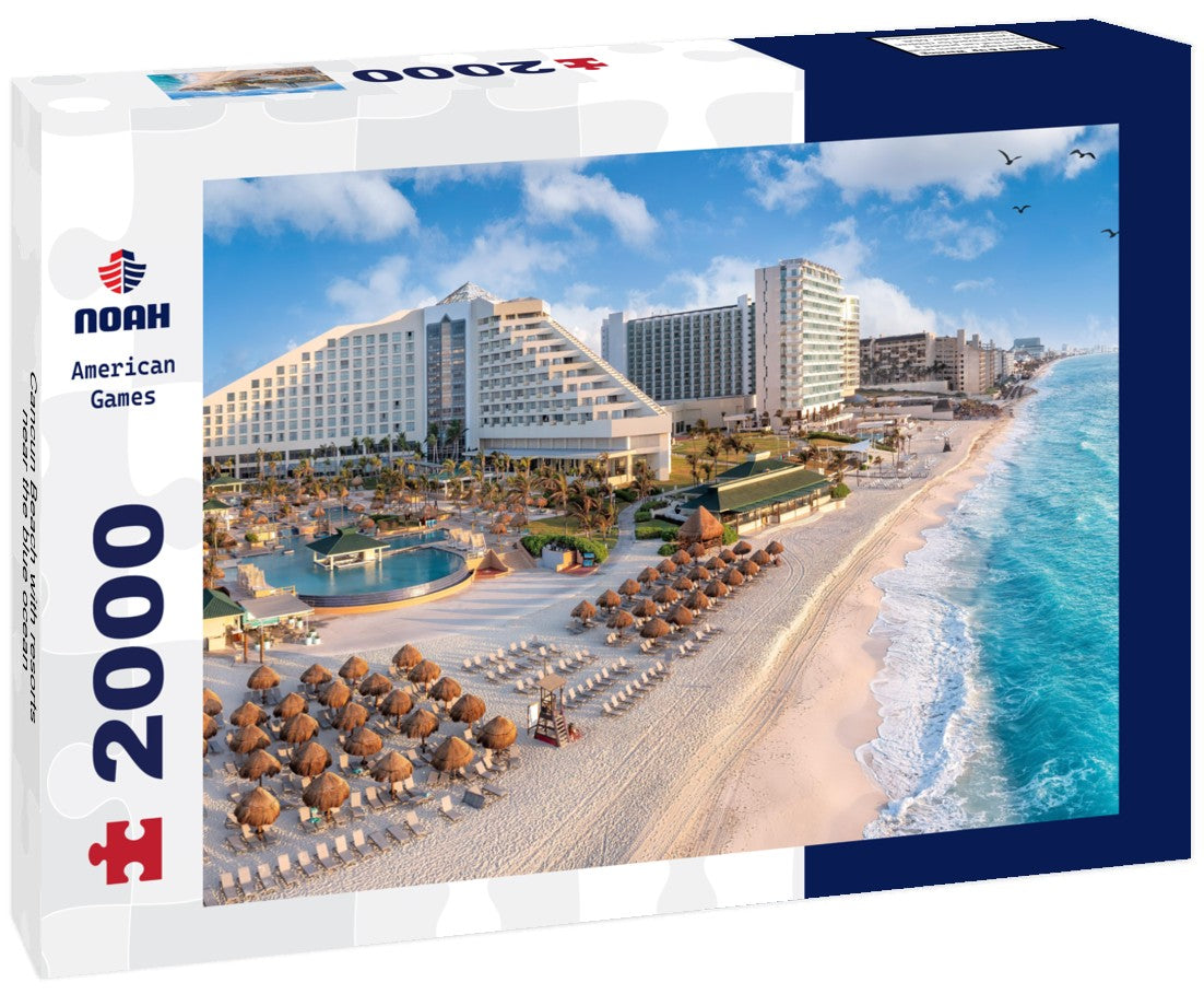 Noah Jigsaw Puzzle Cancun Beach with resorts near the blue ocean 2000 pieces