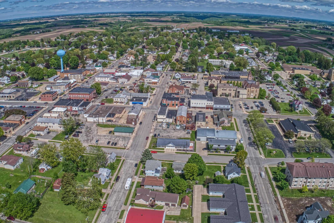 Aerial view of the small Minnesota town of Caledonia 2000pc Puzzle