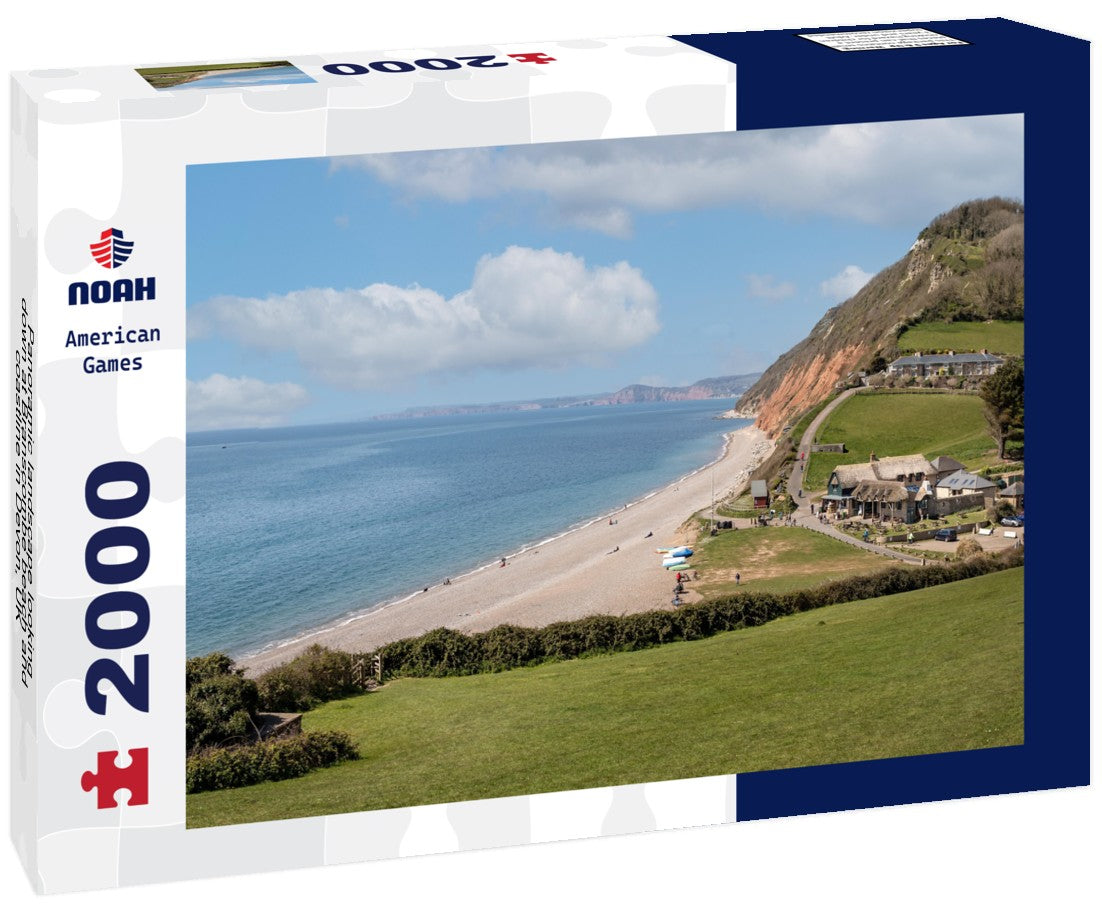 looking down at Branscombe beach and coastline in Devon, UK 2000pc Puzzle