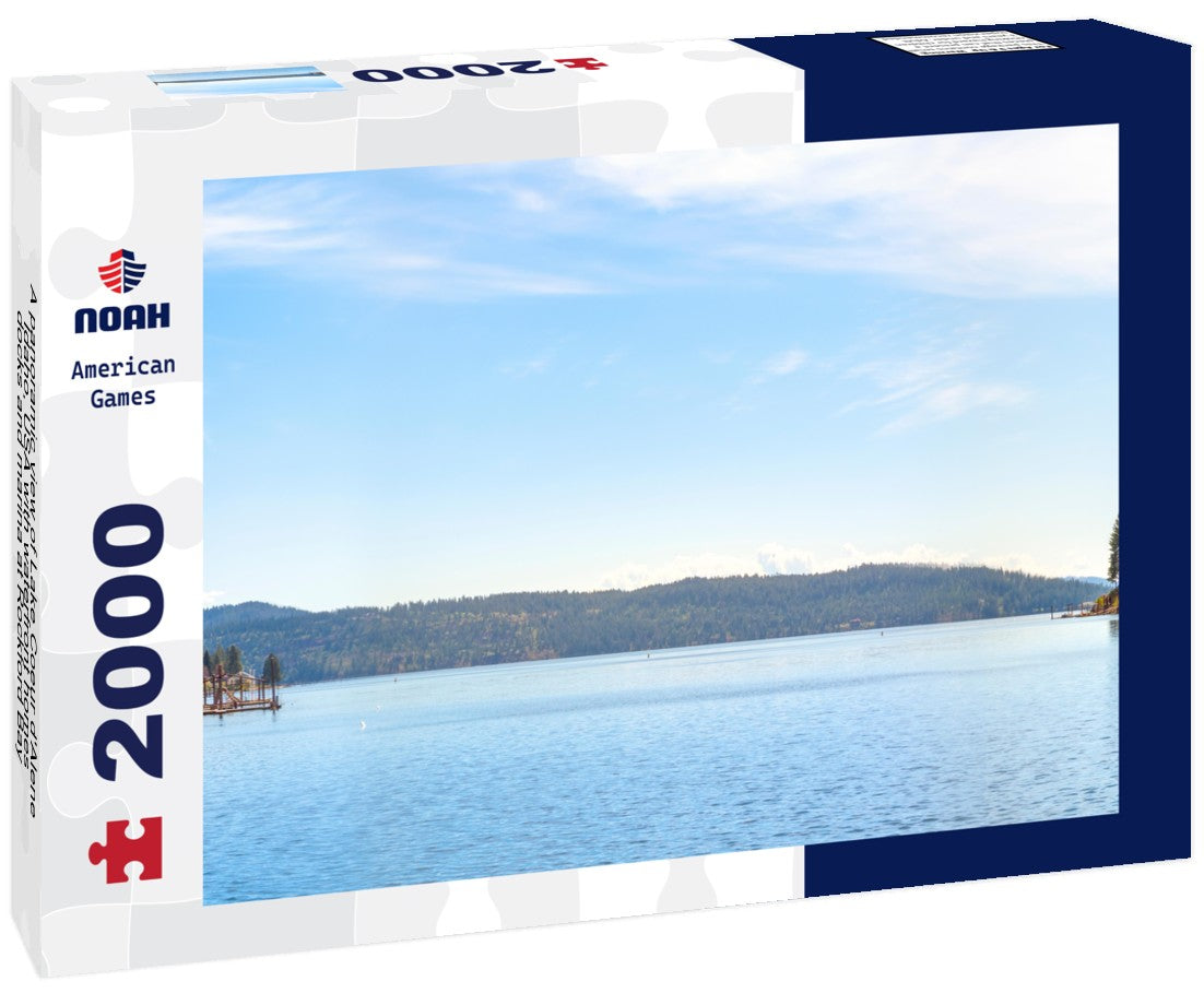 Noah Jigsaw Puzzle A panoramic view of Lake Coeur d'Alene, Idaho, USA with waterfront homes, docks and marina at Rockford Bay 2000 pieces