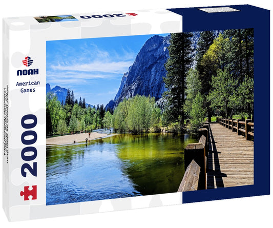 Noah Jigsaw Puzzle island beach as seen from the Swinging Bridge. Yosemite National park 2000 pieces