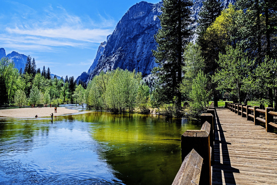 Noah Jigsaw Puzzle island beach as seen from the Swinging Bridge. Yosemite National park 2000 pieces