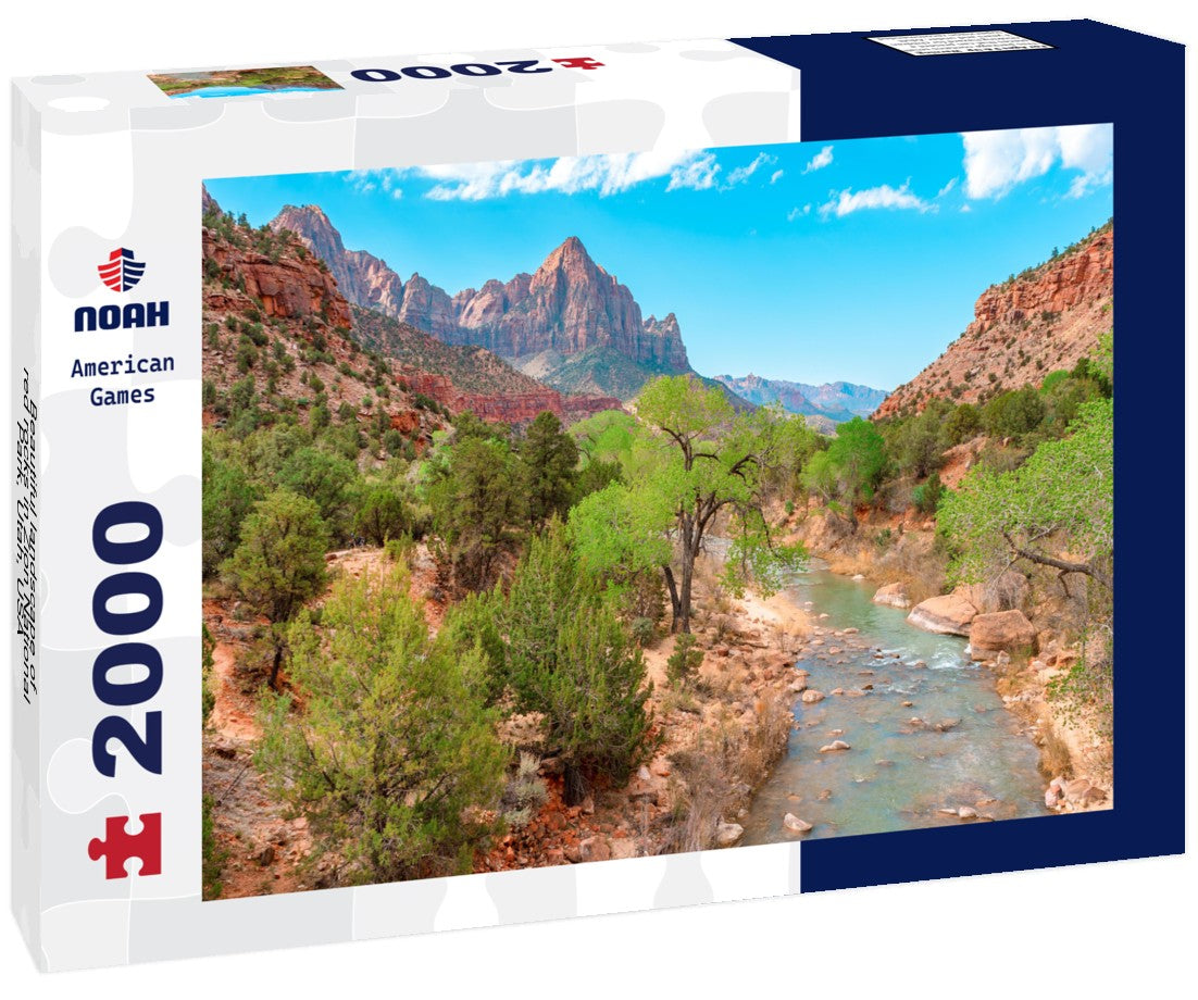 Beautiful landscape of red rocks in Zion National Park, Utah, USA 2000pc Puzzle