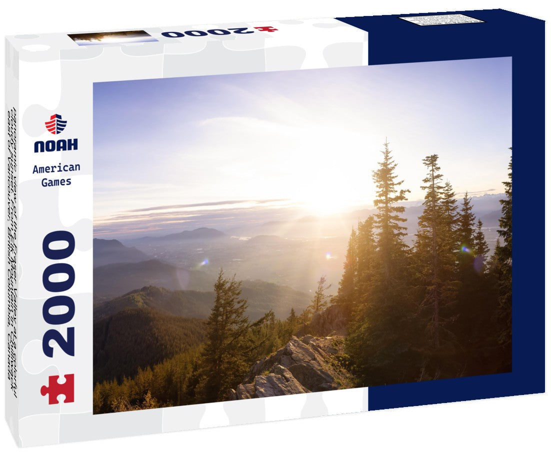 the Fraser Valley at a colorful, cloudy sunset. From Elk Mountain in Chilliwack, east of Vancouver, British Columbia, Canada 2000pc Puzzle
