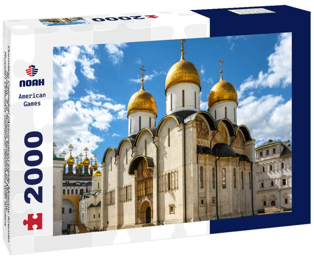 Dormition Cathedral (Assumption) inside Moscow Kremlin, Russia. It is famous landmark of Moscow. Russian Orthodox cathedral decorated with ancient frescoes. Old church in Moscow center in summer 2000pc Puzzle