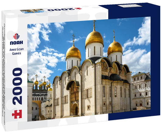 Noah Jigsaw Puzzle Dormition Cathedral (Assumption) inside Moscow Kremlin, Russia. It is famous landmark of Moscow. Russian Orthodox cathedral decorated with ancient frescoes. Old church in Moscow center in summer 2000 pieces