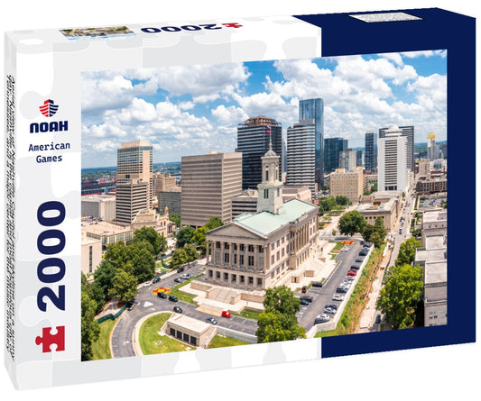 Noah Jigsaw Puzzle Aerial view of Nashville Capitol and skyline on a sunny day. Nashville is the capital and most populous city of Tennessee, and a major center for the music industry 2000 pieces