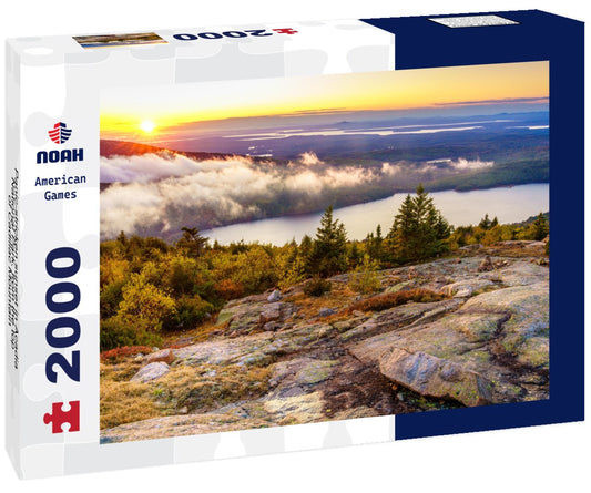 Noah Jigsaw Puzzle Panic-stricken sunset in Acadia National Park, from the top of Cadillac Mountain 2000 pieces