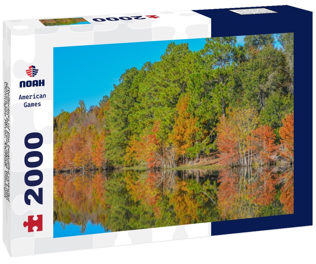 Reflection of the beautiful colorful leaves on the trees along the Little Ocmulgee River, McRae, Georgia 2000pc Puzzle