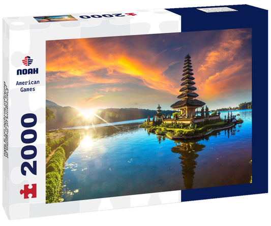 Noah Jigsaw Puzzle Panorama of Sunrise at Pura Ulun Danu Beratan Bedugul temple on a lake in Bali, Indonesia 2000 pieces