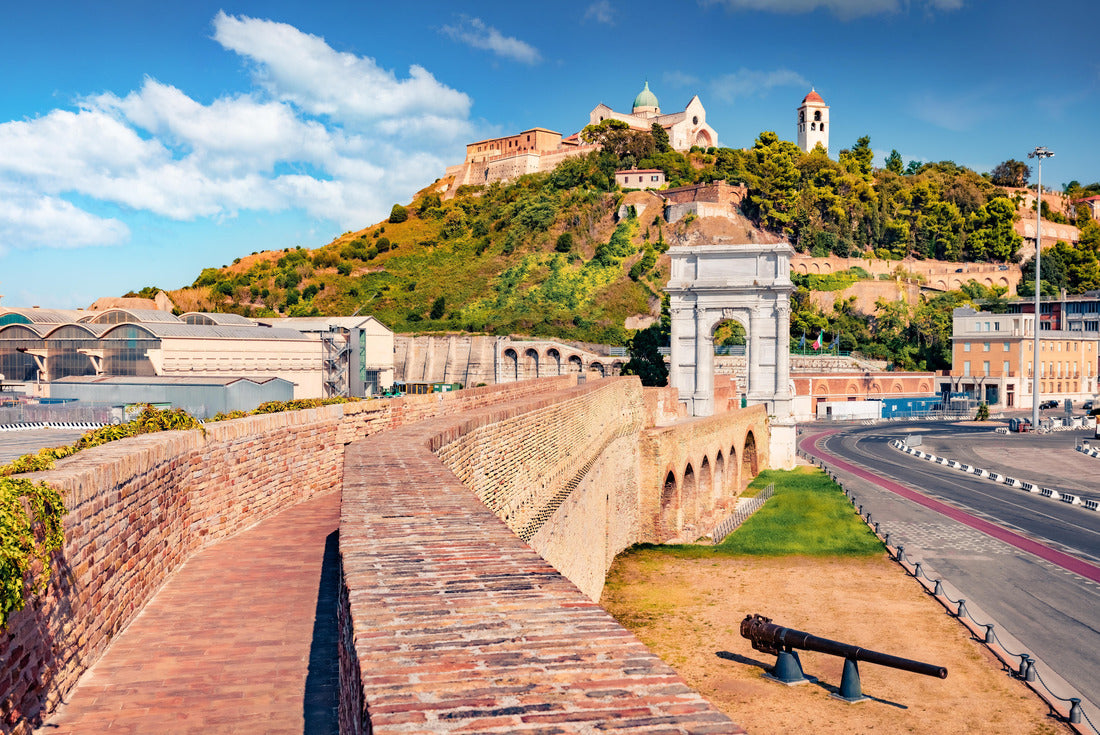 Beautiful view of the Arch of Trajan and the Cattedrale di San Ciriaco church in the background. Sunny summer city of Ancona, Italy 2000pc Puzzle