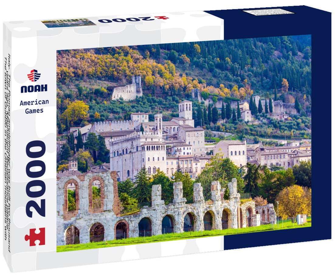 Italy. The Roman amphitheater was built two thousand years ago. Magnificent Renaissance palace. The town of Gubbio in the Umbrian mountains with rich history and grandiose architecture 2000pc Puzzle