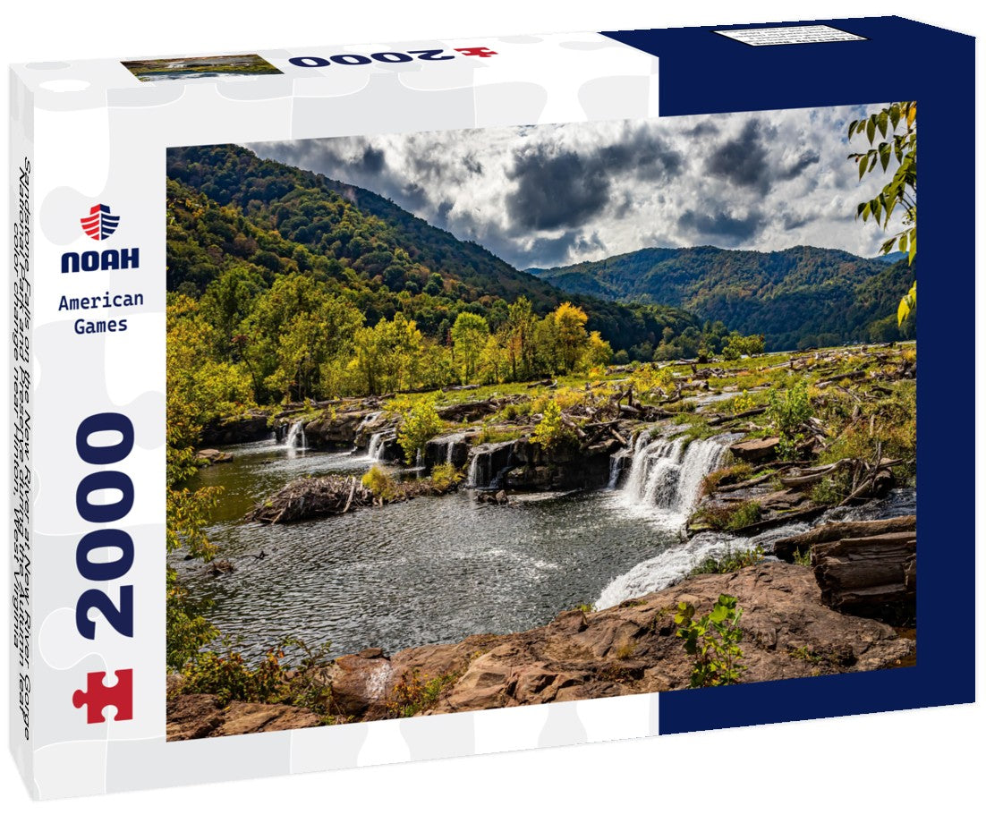 Sandstone Falls on the New River at New River Gorge National Park and Preserve during the Autumn leaf color change near Hinton, West Virginia 2000pc Puzzle