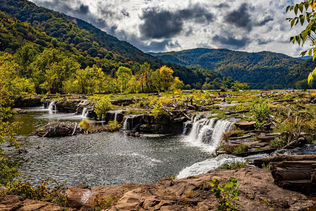 Sandstone Falls on the New River at New River Gorge National Park and Preserve during the Autumn leaf color change near Hinton, West Virginia 2000pc Puzzle