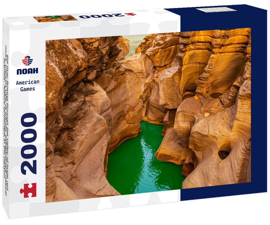 the river flowing through the valley of huge red rocks. Canyon view at sunset. extraordinary natural scenery. Nature landscape in the canyon. View of the stream flowing from the valley 2000pc Puzzle