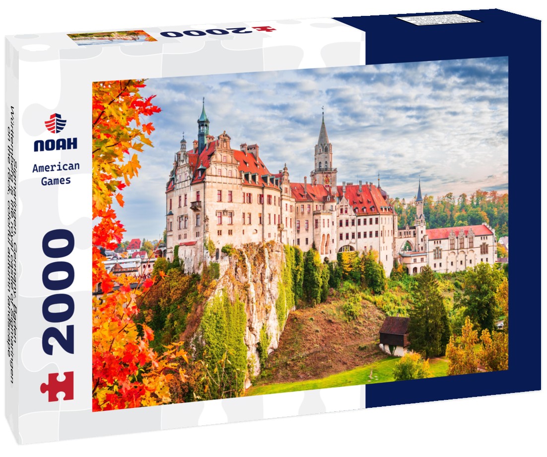 Sigmaringen, Germany. Baden-Württemberg is the royal castle of Sigmaringen on the rock, colorful autumn landscape 2000pc Puzzle