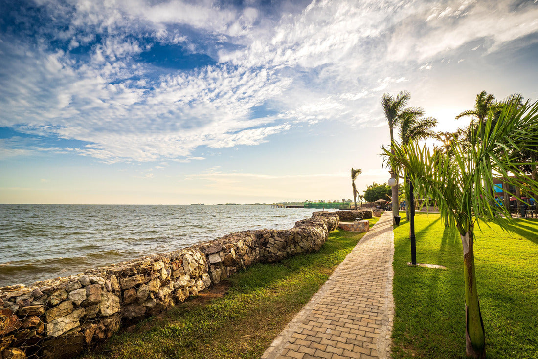 the path in a park on the shores of Lake Victoria in Entebbe, Uganda, at the last rays of the evening sun 2000pc Puzzle
