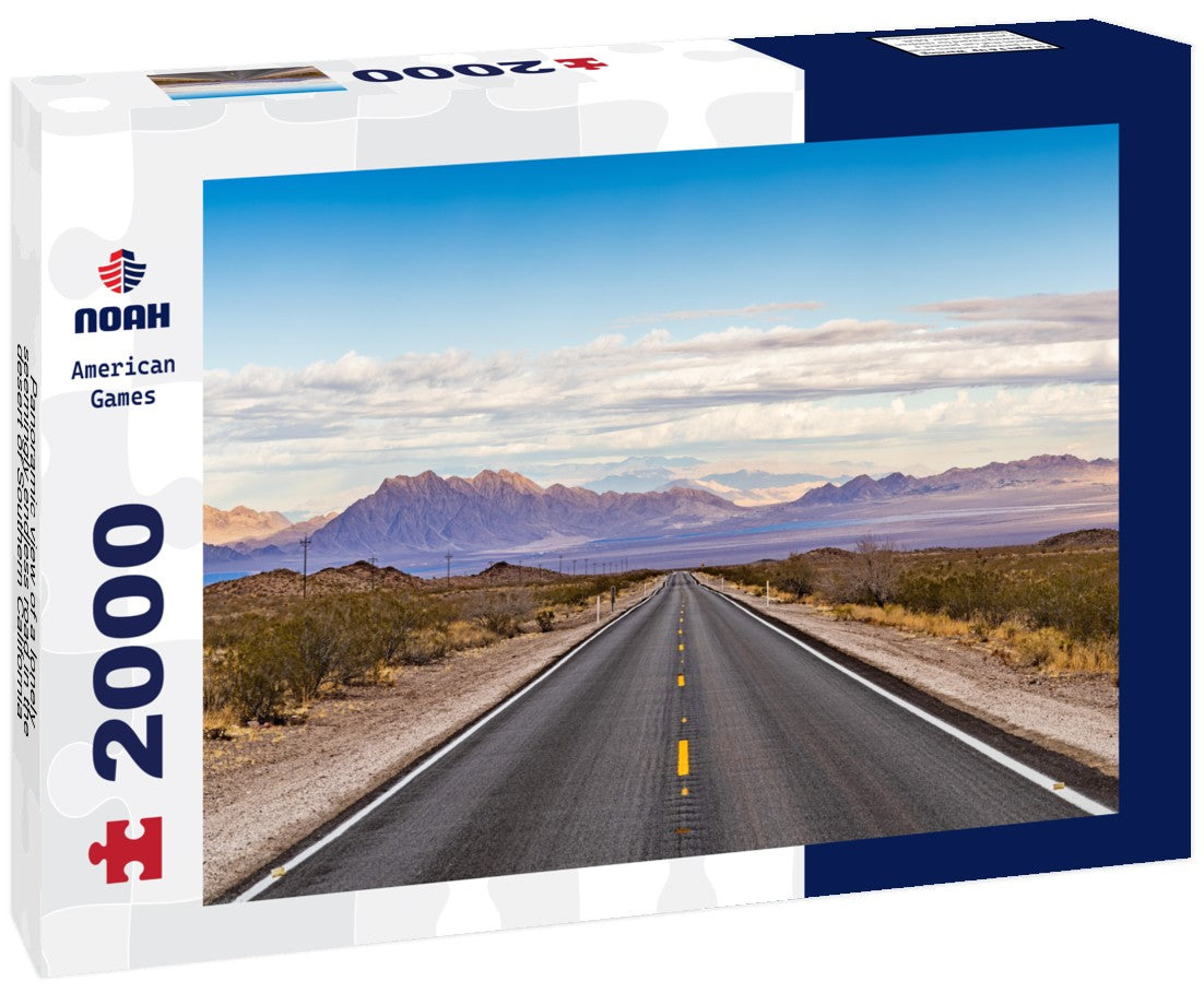 a lonely, seemingly endless road in the desert of Southern California 2000pc Puzzle