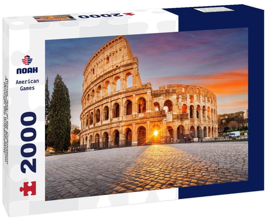 Rome, Italy at the Colosseum Amphitheater with the sunrise through the entranceway 2000pc Puzzle