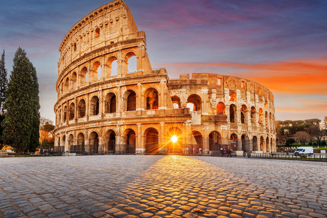 Rome, Italy at the Colosseum Amphitheater with the sunrise through the entranceway 2000pc Puzzle