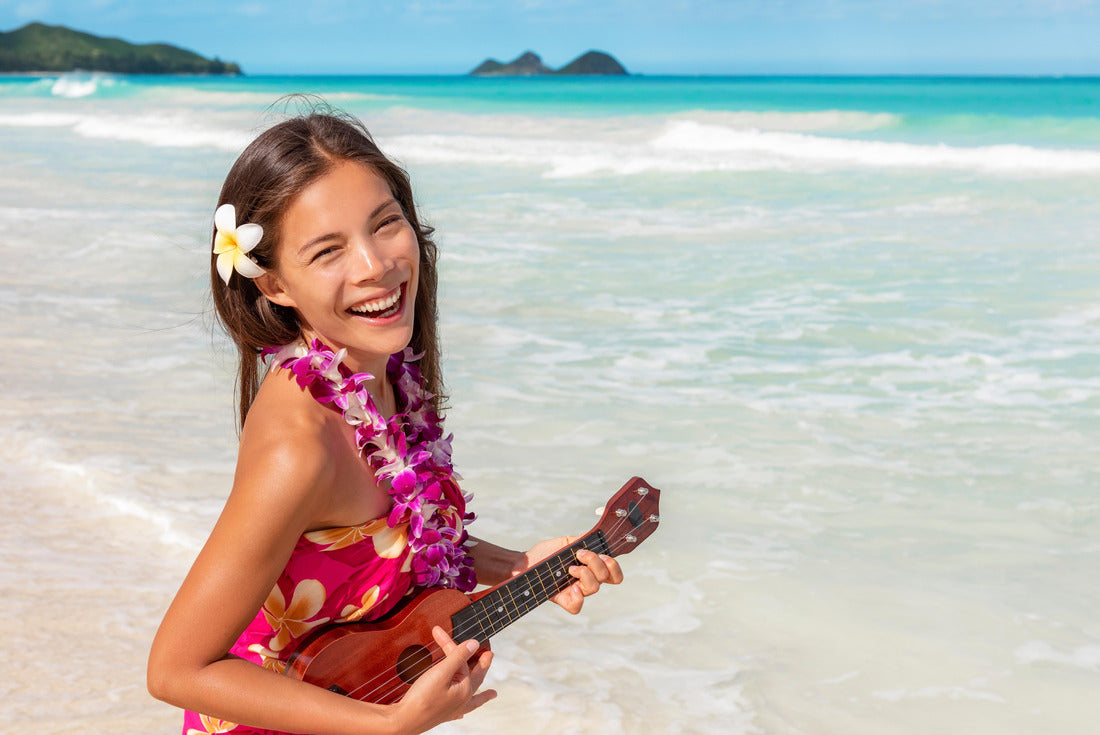 Hawaii luau ukulele hula dancing woman playing the guitar 2000pc Puzzle