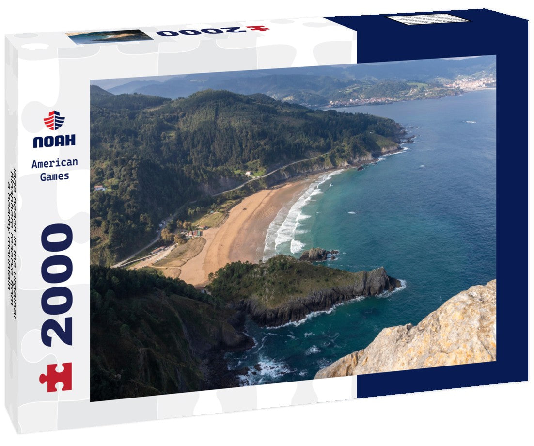 laga beach in the urdaibai biosphere reserve from a nearby mountain 2000pc Puzzle