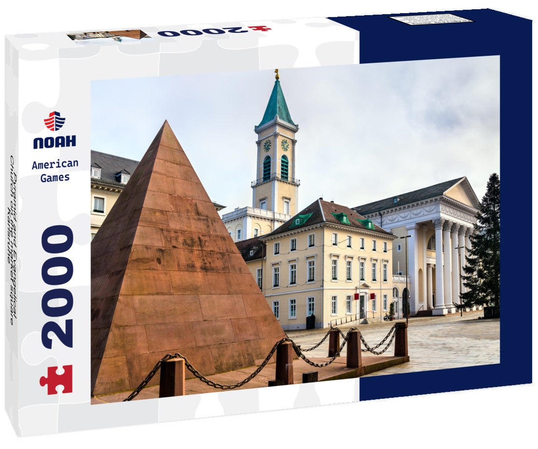 Pyramid and Evangelical Church on the market square Karlsruhe - Baden-Württemberg, Germany 2000pc Puzzle