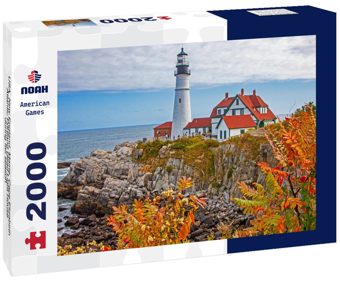 USA, New England, Maine, Cape Elizabeth, Atlantic Portland Head Light House during fall season 2000pc Puzzle