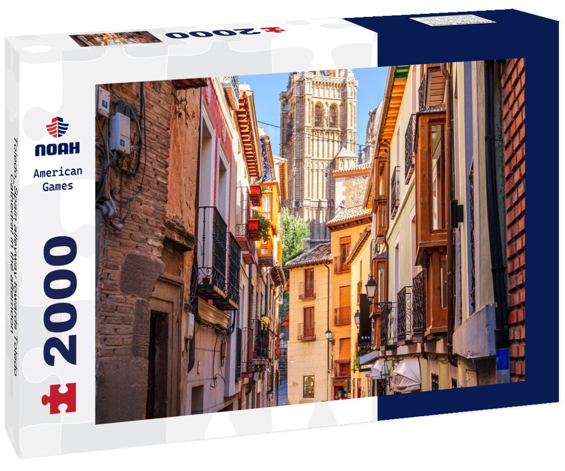 Toledo, Spain alleyway towards Toledo Cathedral in the afternoon 2000pc Puzzle