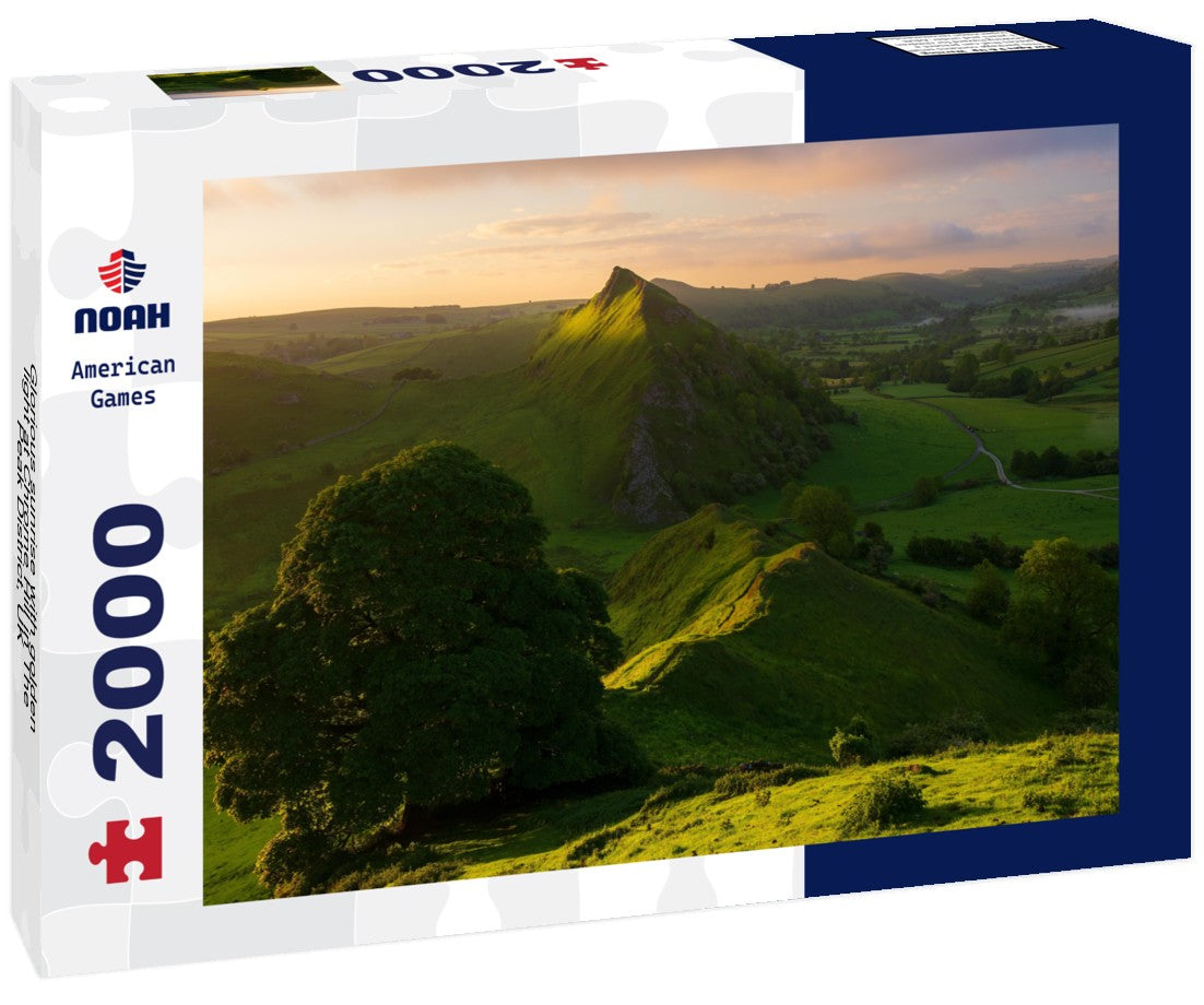Glorious sunrise with golden light at Chrome Hill in The Peak District, UK 2000pc Puzzle