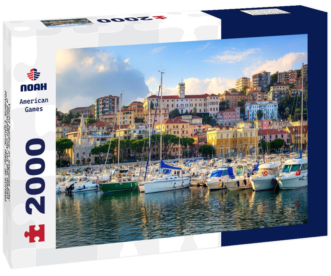 Yacht harbor in Imperia city, a beautiful city on the Italian Riviera, Liguria, Italy, at sunset 2000pc Puzzle