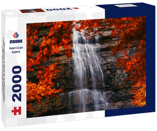 Noah Jigsaw Puzzle Morricana waterfalls in Monti della Laga, Abruzzo, Italy, in the fall season with red and orange leaves 2000 pieces