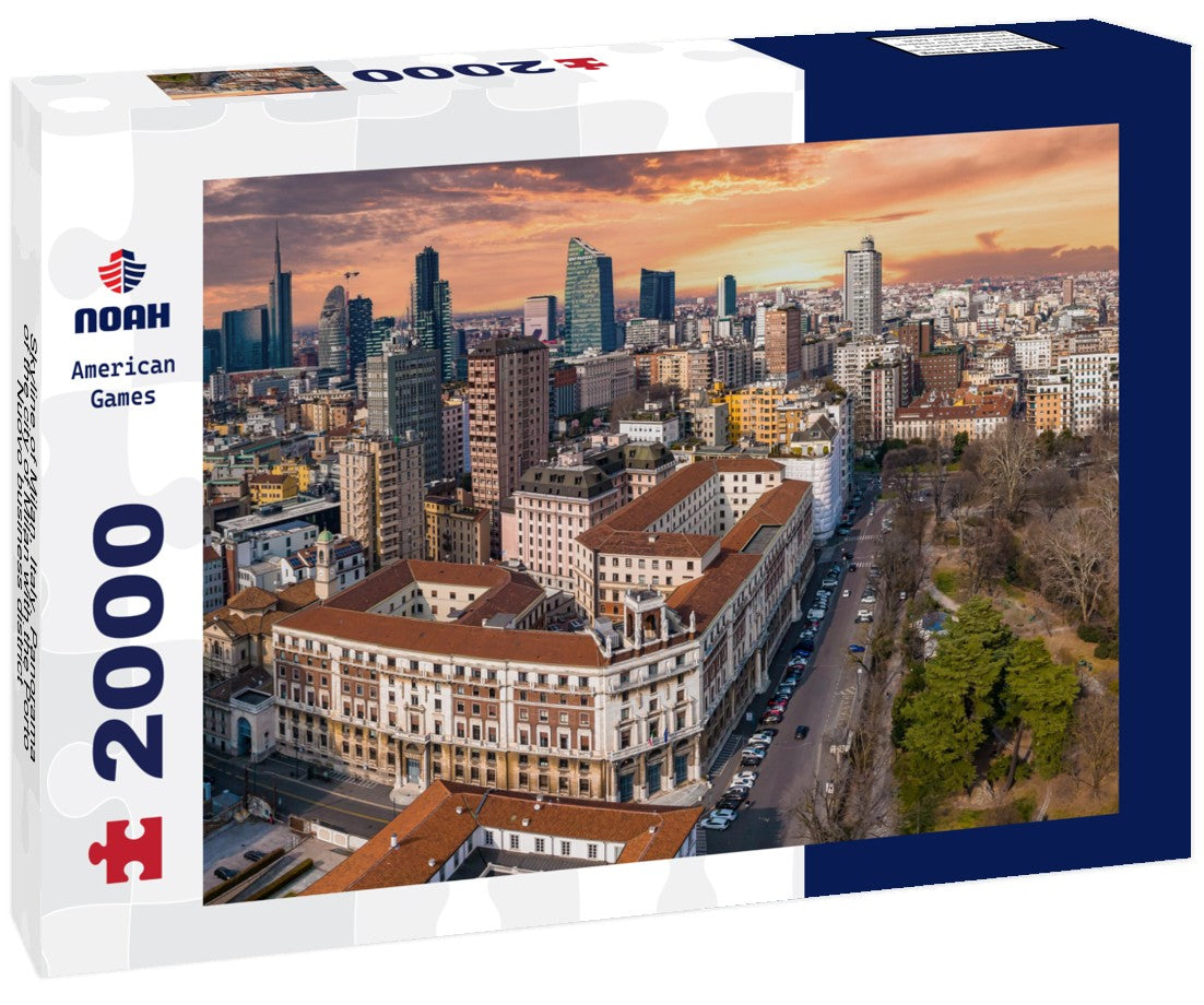 Noah Jigsaw Puzzle Skyline of Milan, Italy. Panorama of the city of Milan with the Porto Nuovo business district 2000 pieces