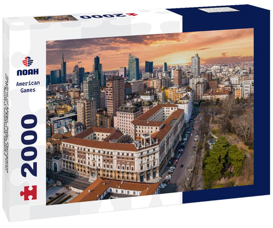 Noah Jigsaw Puzzle Skyline of Milan, Italy. Panorama of the city of Milan with the Porto Nuovo business district 2000 pieces