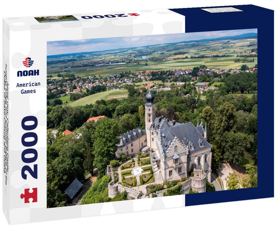 Aerial view, Callenberg Castle, hunting lodge and summer palace of the Dukes of Saxe-Coburg and Gotha, Coburg, Upper Franconia, Bavaria, Germany 2000pc Puzzle