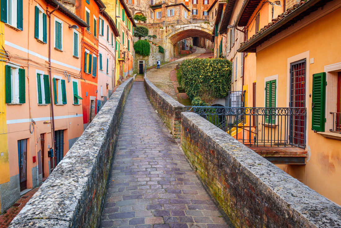 Perugia, Italy on the medieval Aqueduct Street in the morning 2000pc Puzzle
