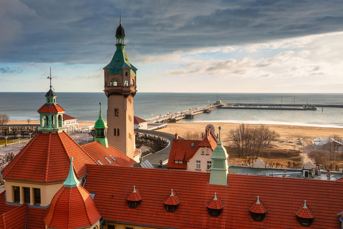 Aerial landscape of Sopot on the Baltic Sea with the wooden jetty Molo, Poland 2000pc Puzzle