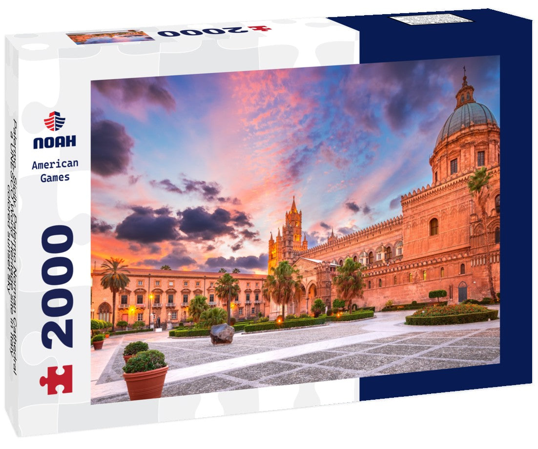 Palermo, Sicily. Palermo Norman Cathedral, a UNESCO World Heritage site in Italy, colored sunset sky 2000pc Puzzle