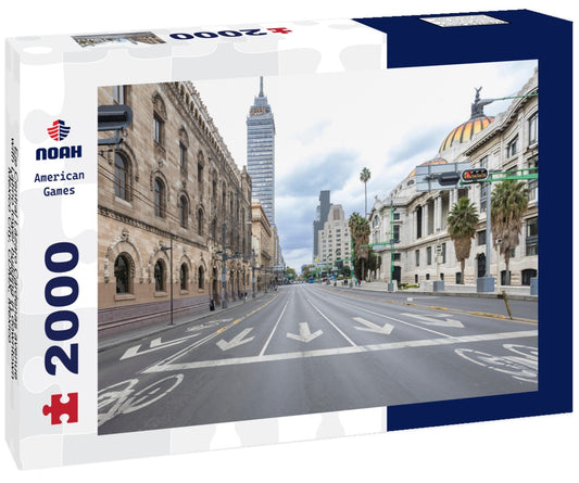 Noah Jigsaw Puzzle Eje Central Lázaro Cárdenas avenue with Latino tower building in downtown Mexico City, CDMX, Mexico 2000 pieces