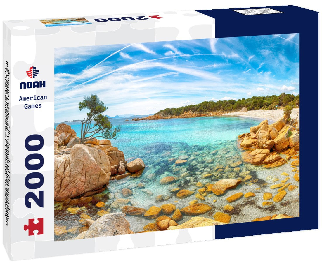 Amazing view of the beach of Capriccioli on the Costa Smeralda. Popular tourist destination of the Mediterranean. Location: Arzachena, Sassari province, Sardinia, Italy 2000pc Puzzle